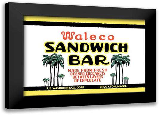 Waleco Sandwich Bar 22x16 Black Modern Wood Framed Art Print Poster