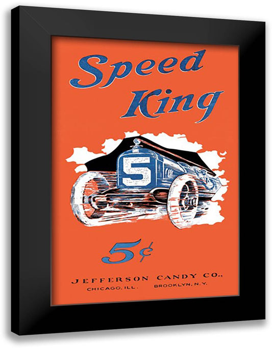 Speed King 16x22 Black Modern Wood Framed Art Print Poster