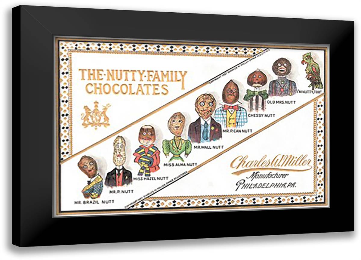 Nutty Family Chocolates 22x16 Black Modern Wood Framed Art Print Poster