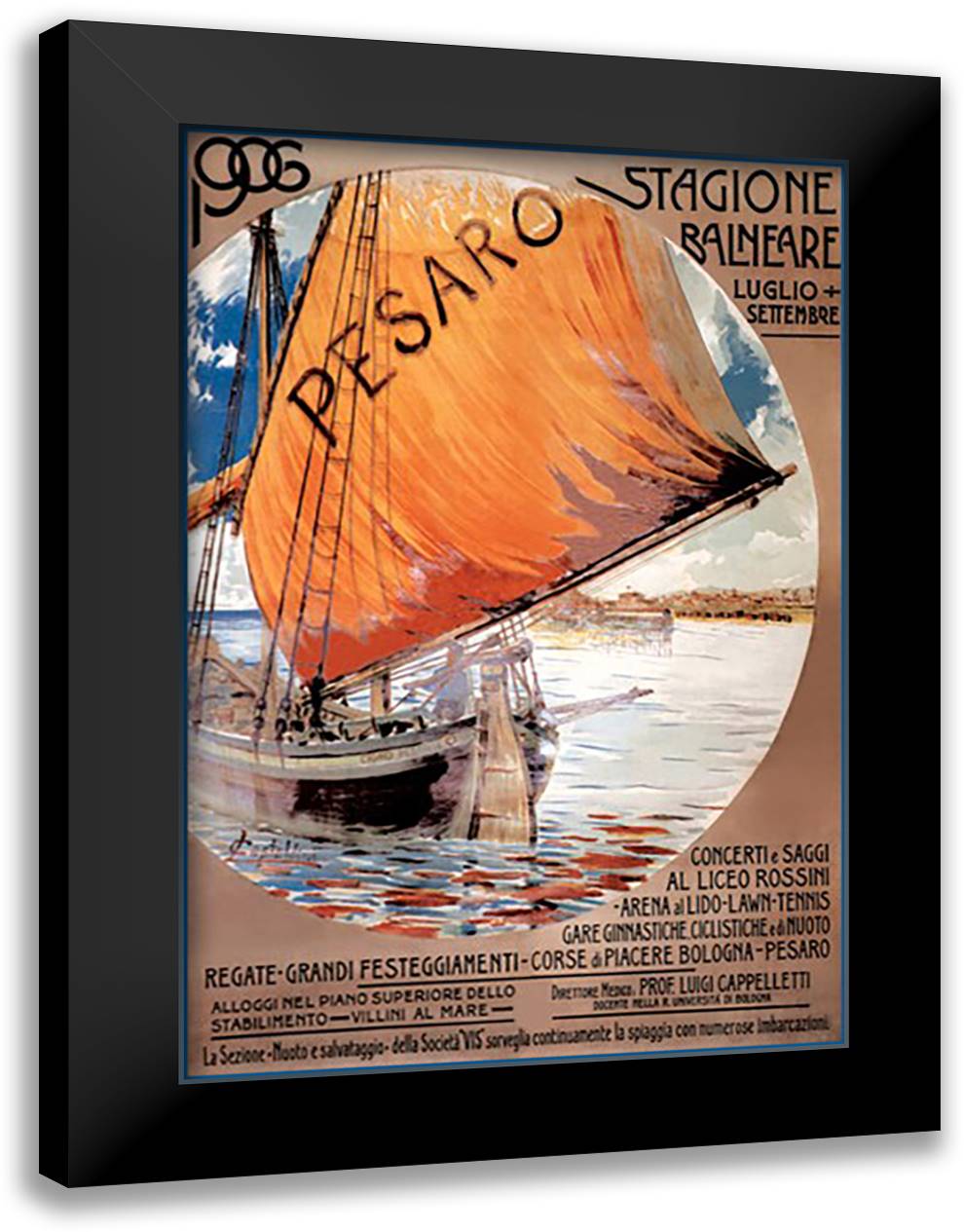 Pesaro 16x22 Black Modern Wood Framed Art Print Poster by Castaldini, Luciano