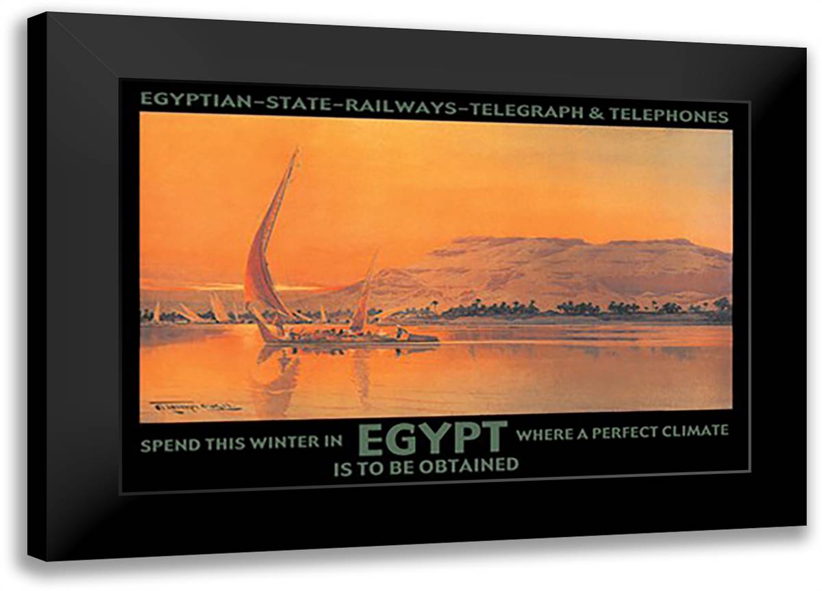 Spend This Winter in Egypt Where a Perfect Climate Is to Be Obtained 22x16 Black Modern Wood Framed Art Print Poster by Rudeman, D.
