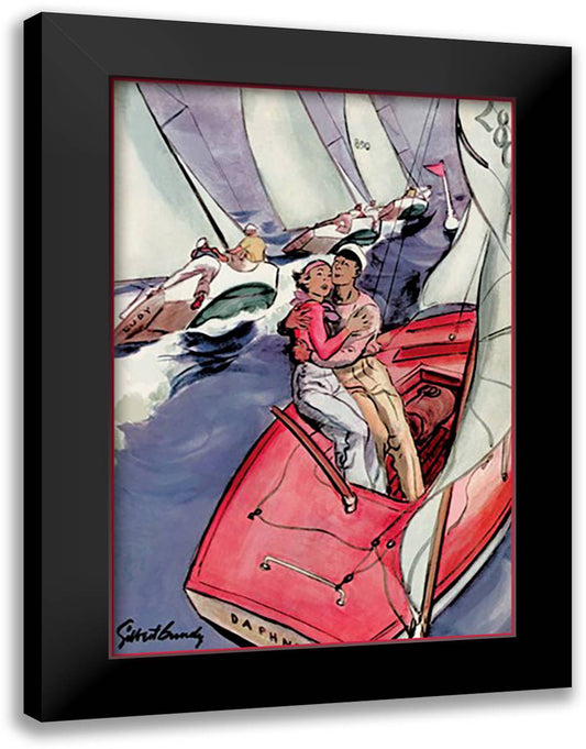 Daphne 16x22 Black Modern Wood Framed Art Print Poster