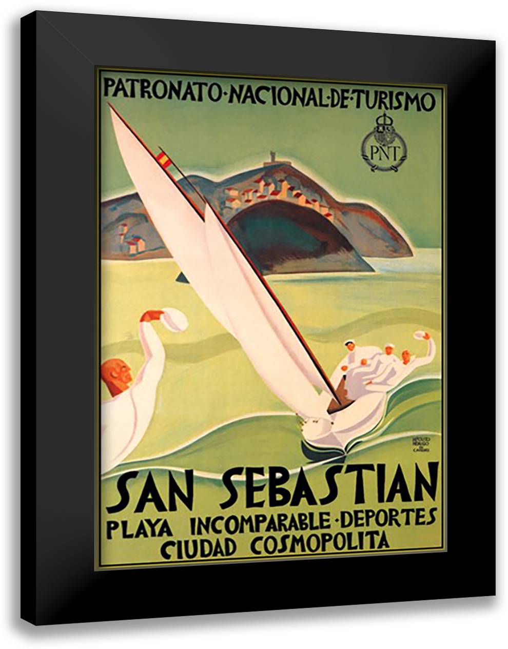 San Sebastian 16x22 Black Modern Wood Framed Art Print Poster by Caveides, Hidalgo De