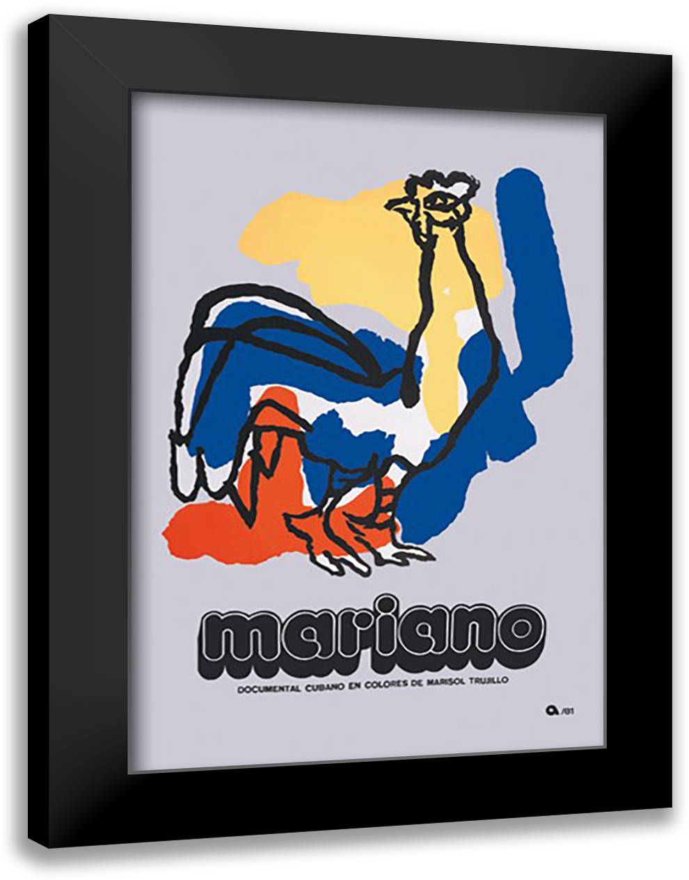Mariano 16x22 Black Modern Wood Framed Art Print Poster