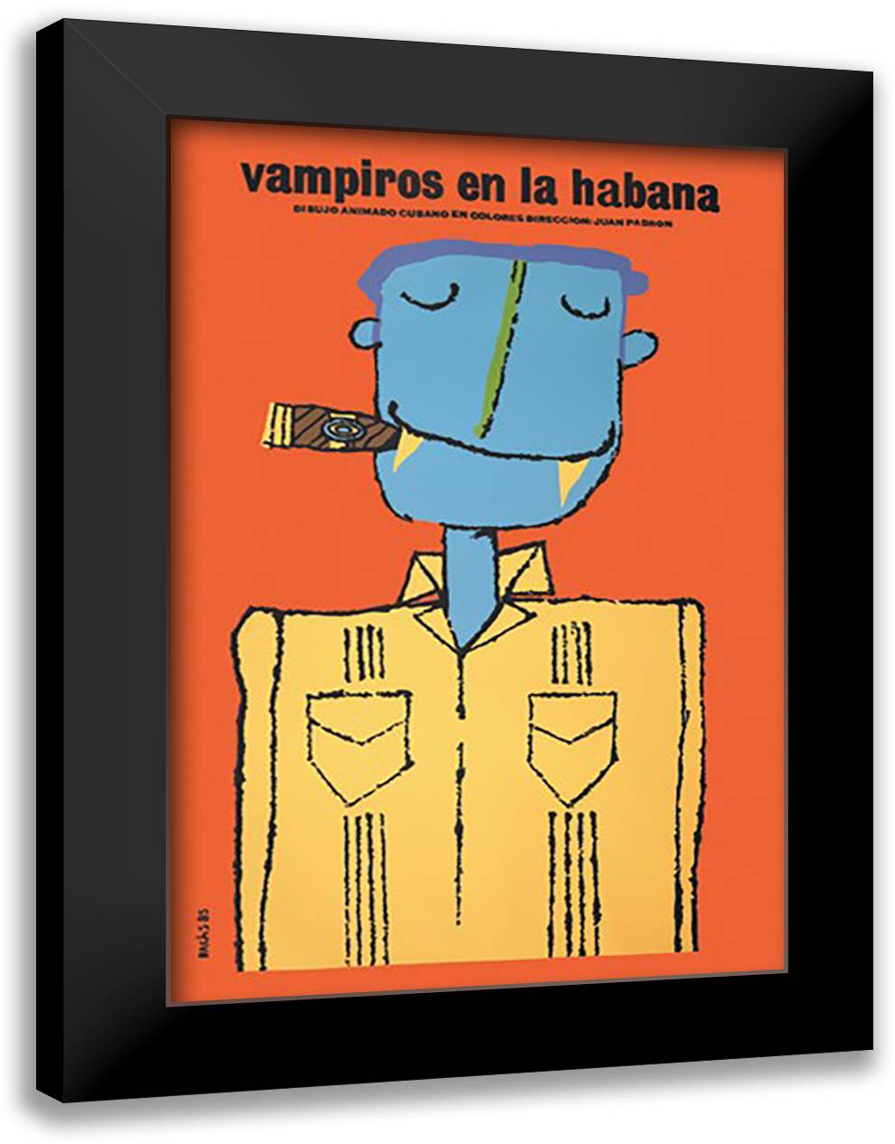 Vampires in Havana (Vampiros en la Habana) 16x22 Black Modern Wood Framed Art Print Poster by Bachs, Eduardo Munoz