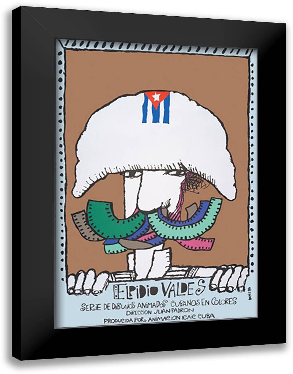 Elpidio Valdes (Cuban Animation) 16x22 Black Modern Wood Framed Art Print Poster