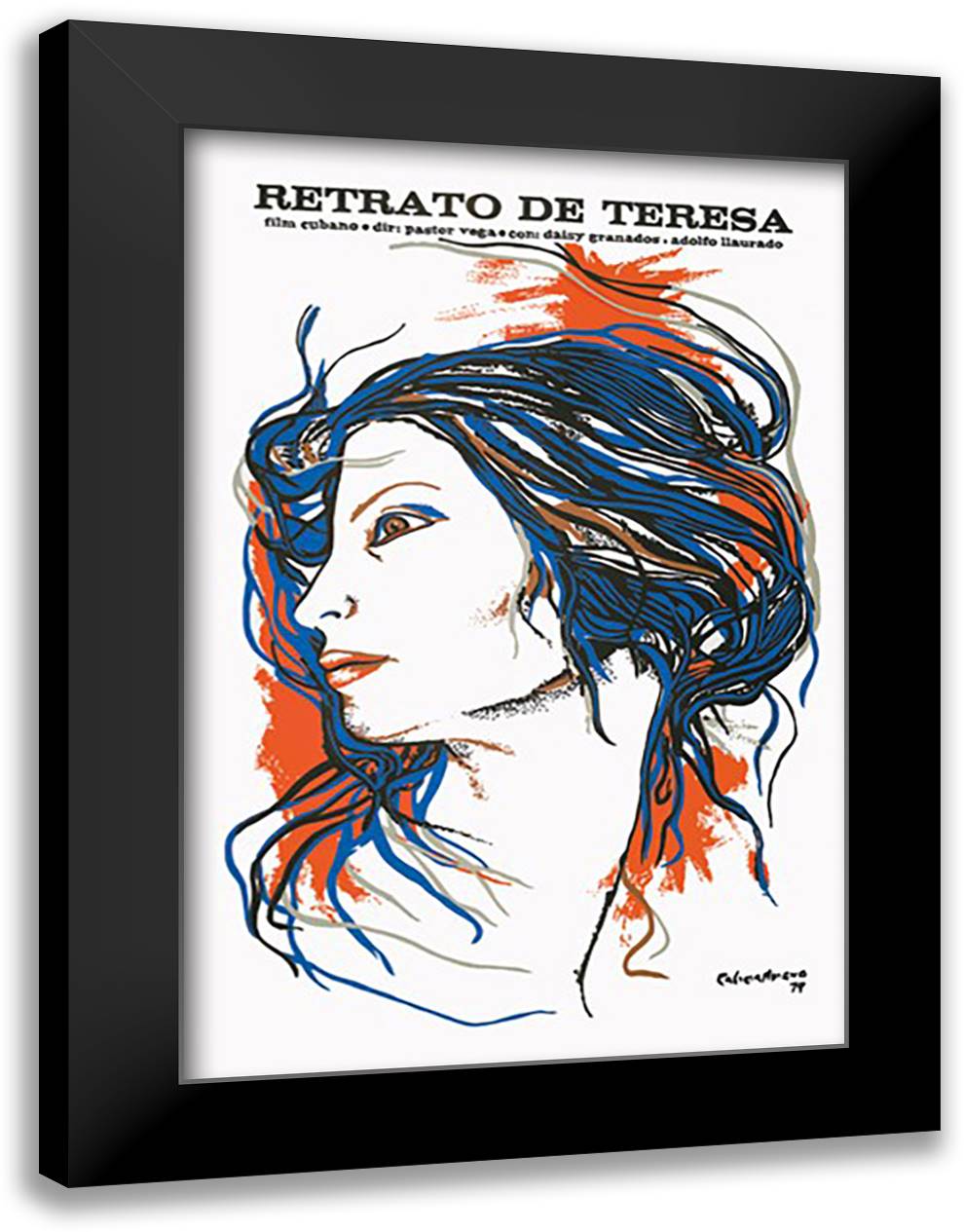 Detrato de Teresa (Picture of Theresa) 16x22 Black Modern Wood Framed Art Print Poster