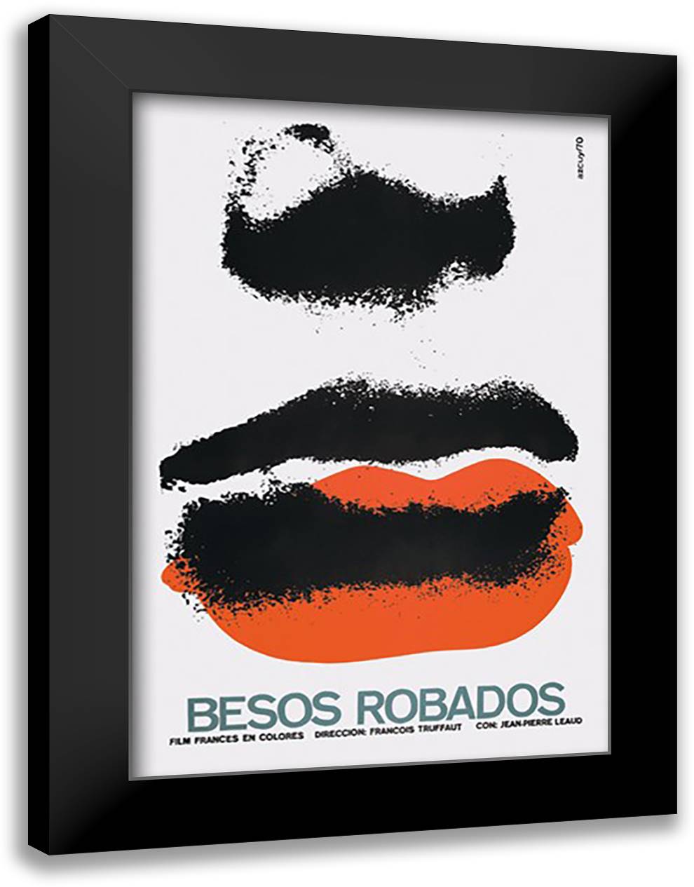 Stolen Kisses (Besos Robados) 16x22 Black Modern Wood Framed Art Print Poster