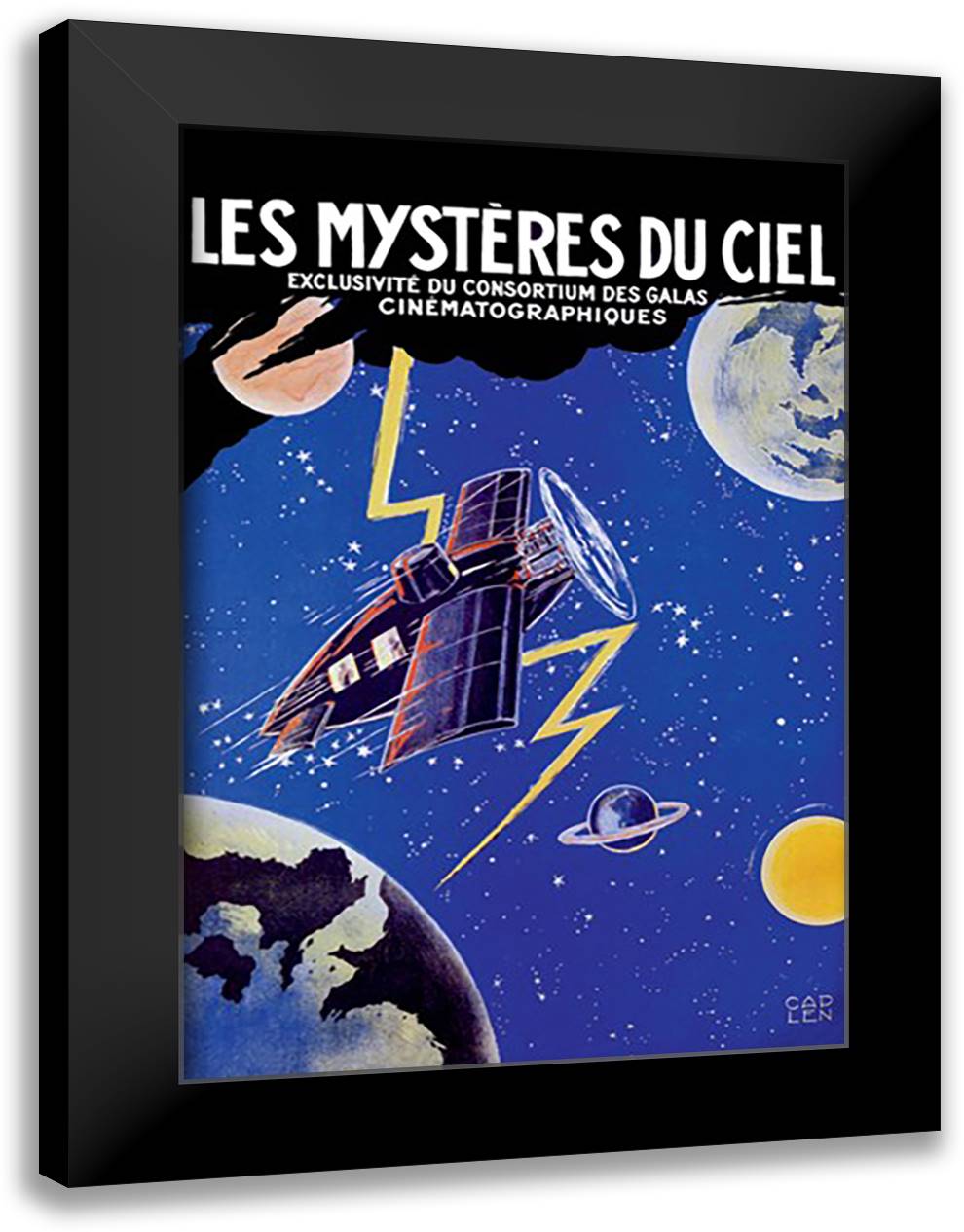 Mysteres du Ciel 16x22 Black Modern Wood Framed Art Print Poster
