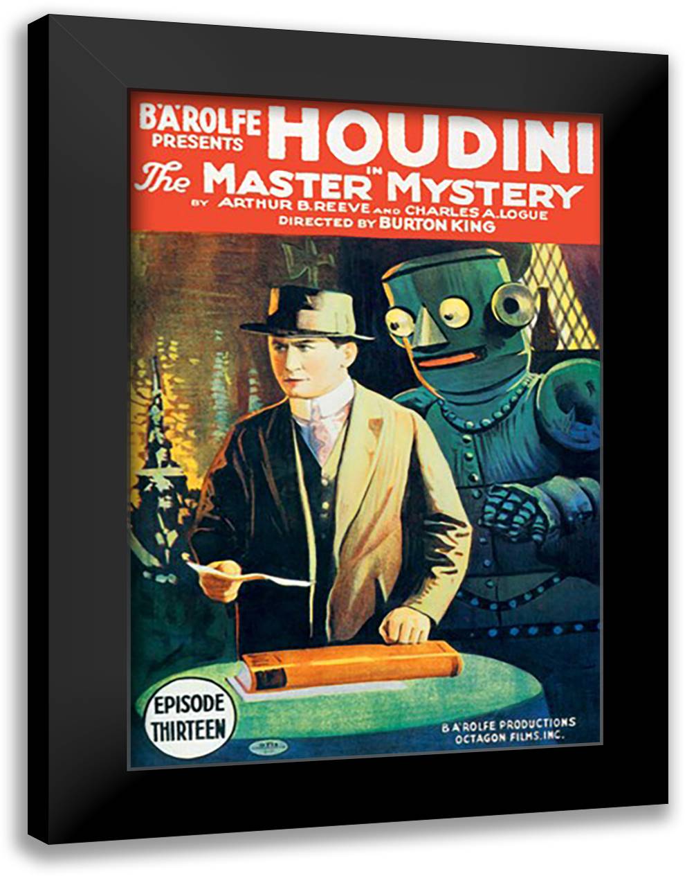 Houdini: Master of Mystery 16x22 Black Modern Wood Framed Art Print Poster
