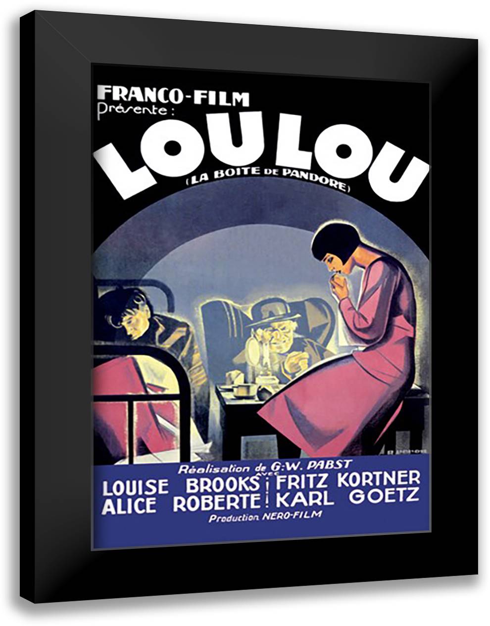 Lou Lou 16x22 Black Modern Wood Framed Art Print Poster