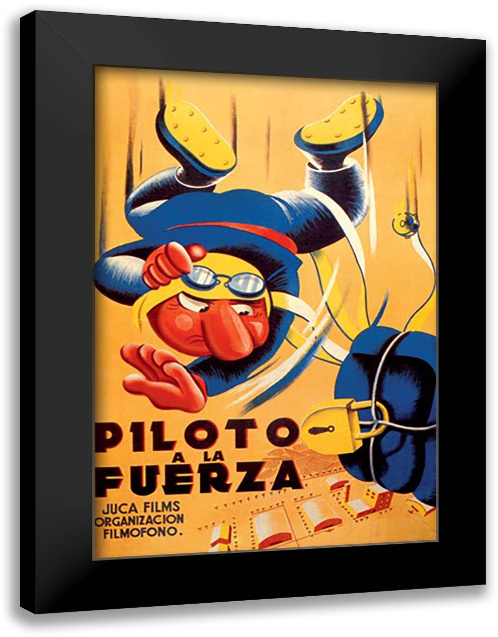 Piloto a la Fuerza 16x22 Black Modern Wood Framed Art Print Poster