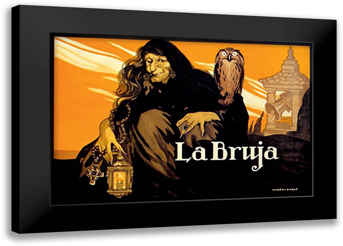 Bruja (The Witch) 22x16 Black Modern Wood Framed Art Print Poster