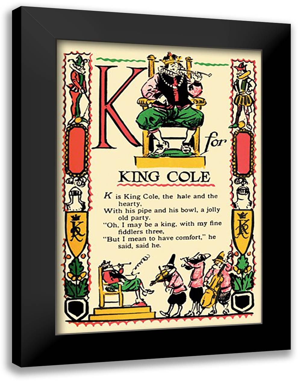 K for King Cole 16x22 Black Modern Wood Framed Art Print Poster by Sarge, Tony