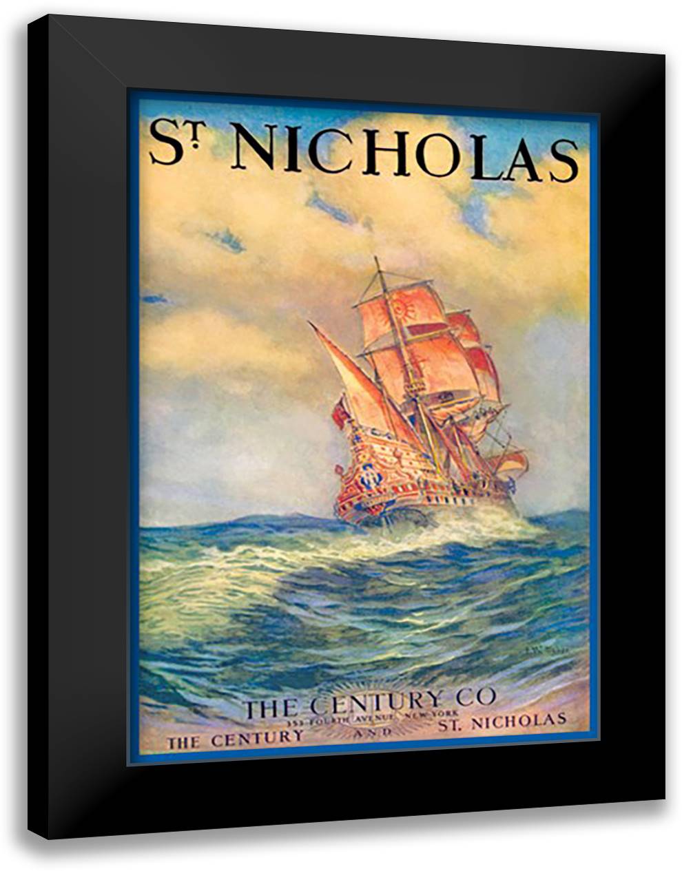 Century and St. Nicholas 16x22 Black Modern Wood Framed Art Print Poster by Gaber, F.W.