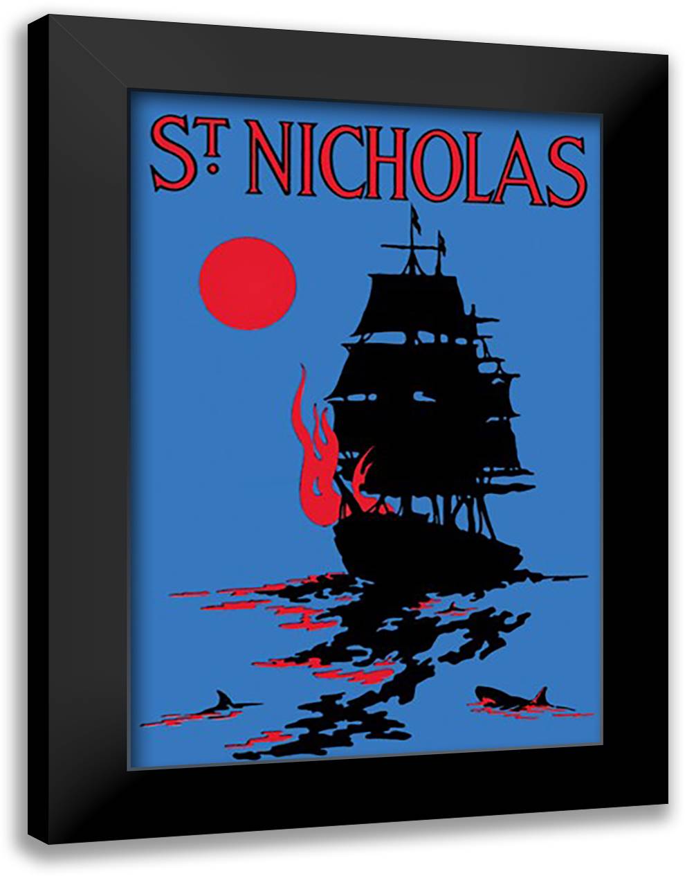 St. Nicholas 16x22 Black Modern Wood Framed Art Print Poster by Rutledge