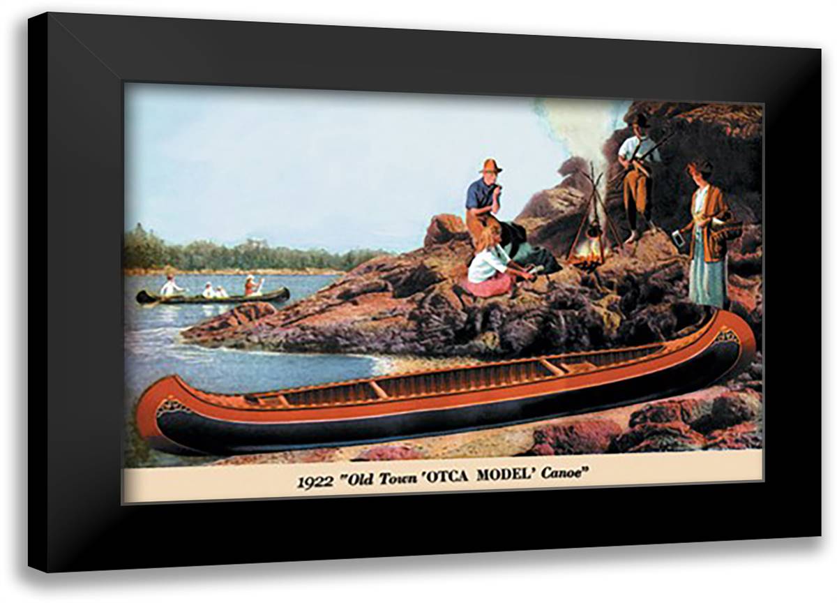 OTCA MODEL' Canoe 22x16 Black Modern Wood Framed Art Print Poster