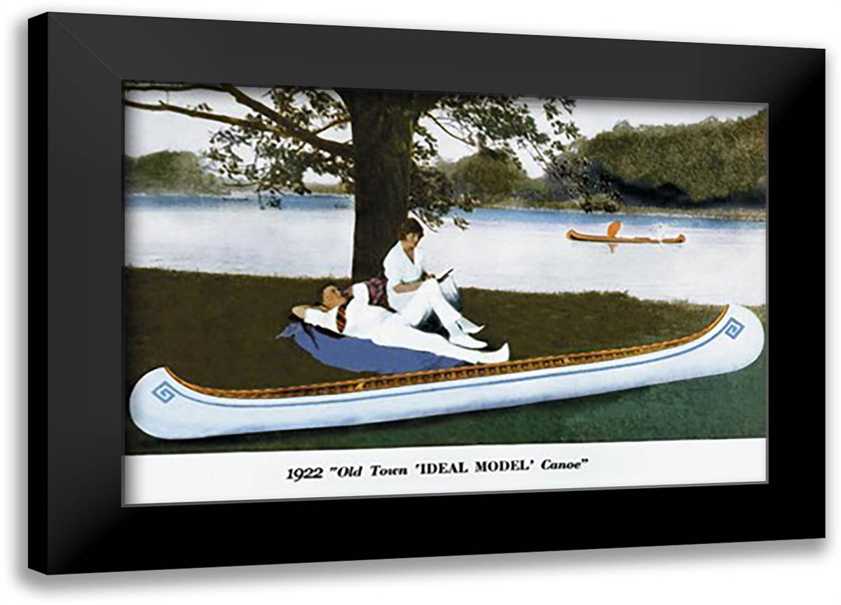 Ideal Model' Canoe 22x16 Black Modern Wood Framed Art Print Poster