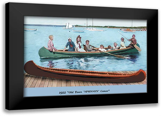 Sponson' Canoe 22x16 Black Modern Wood Framed Art Print Poster