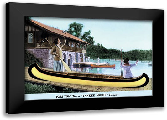 Yankee Model' Canoe 22x16 Black Modern Wood Framed Art Print Poster