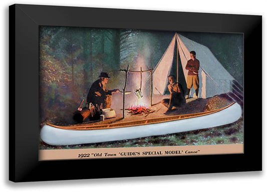 Guide's Special Model' Canoe 22x16 Black Modern Wood Framed Art Print Poster