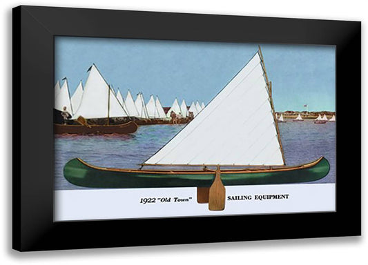 Sailing Equipment 22x16 Black Modern Wood Framed Art Print Poster