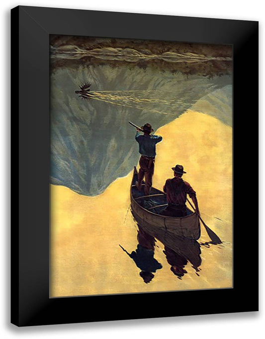 River Runner 16x22 Black Modern Wood Framed Art Print Poster