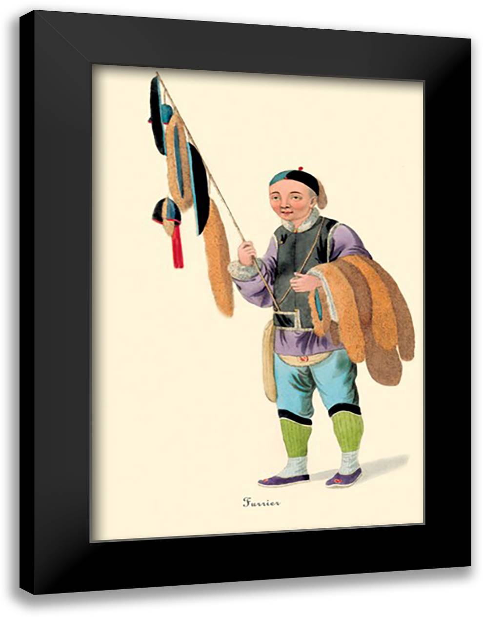 Furrier 16x22 Black Modern Wood Framed Art Print Poster by Malon, George Henry