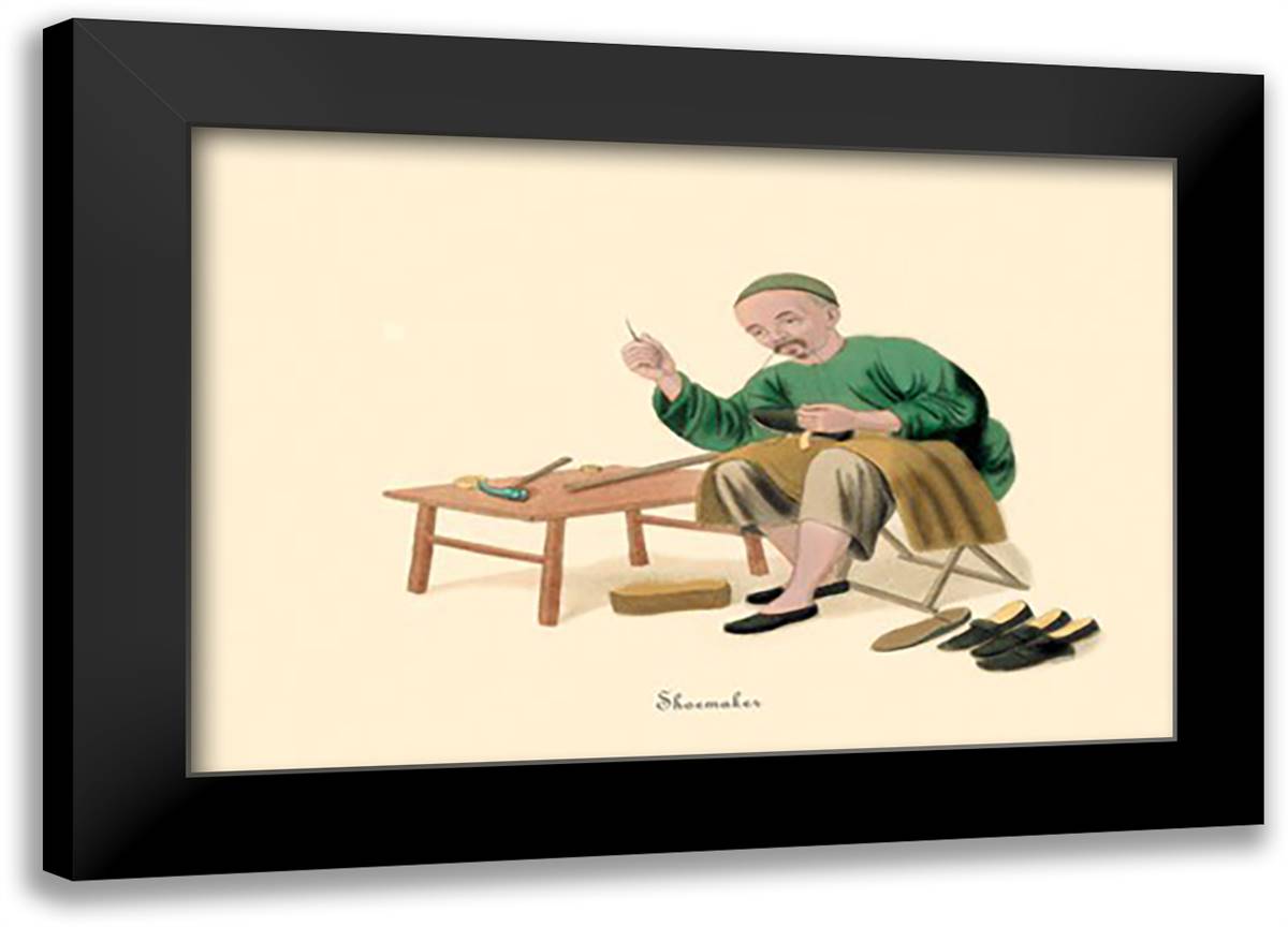 Shoemaker 22x16 Black Modern Wood Framed Art Print Poster by Malon, George Henry