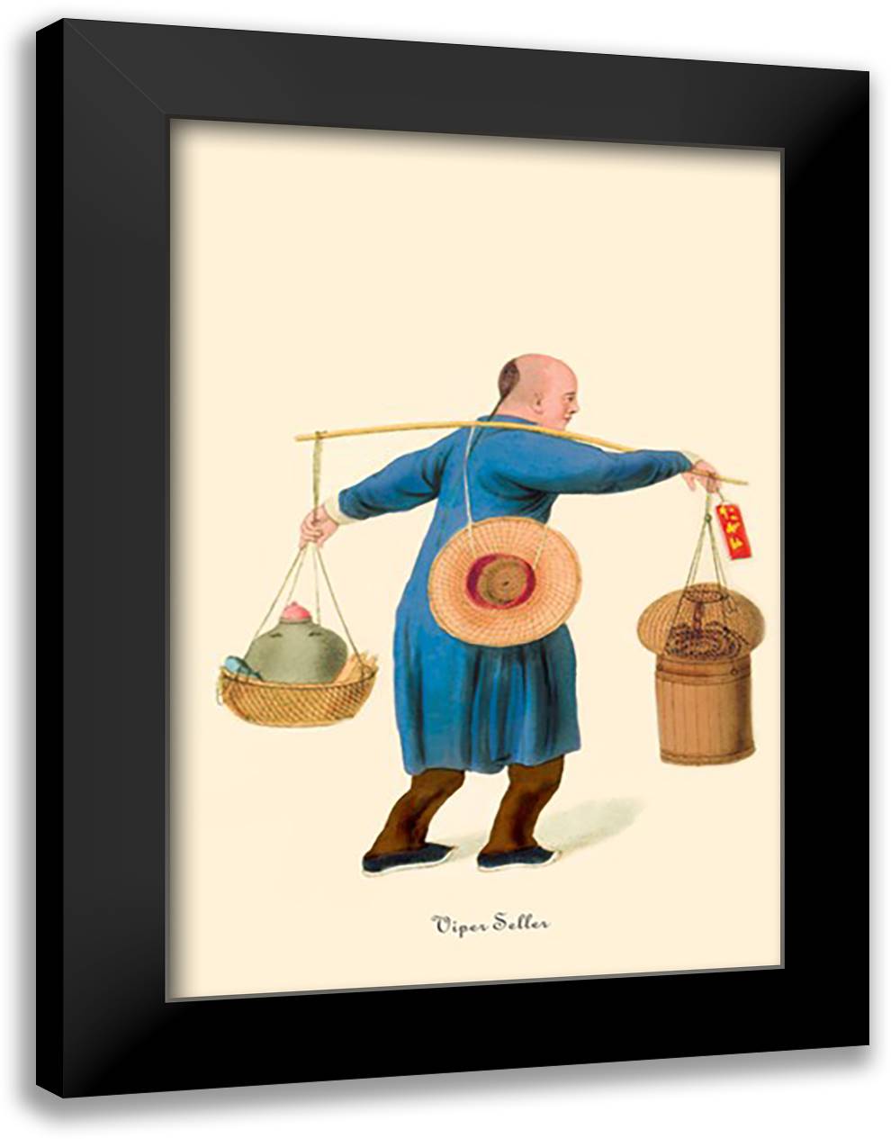 Viper Seller 16x22 Black Modern Wood Framed Art Print Poster by Malon, George Henry