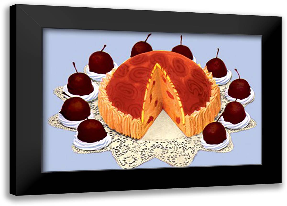 Spanish Bomb Cake 22x16 Black Modern Wood Framed Art Print Poster