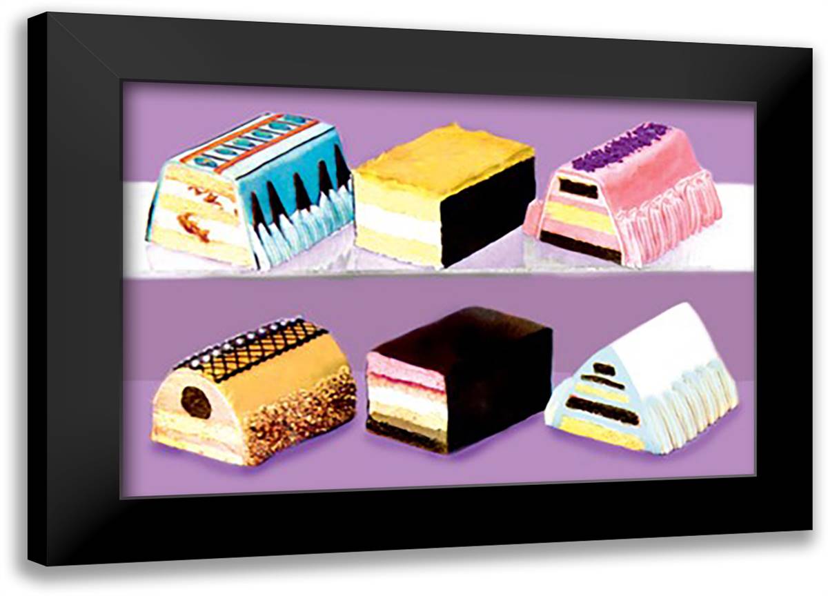 Butter Crme Dessert Slices 22x16 Black Modern Wood Framed Art Print Poster