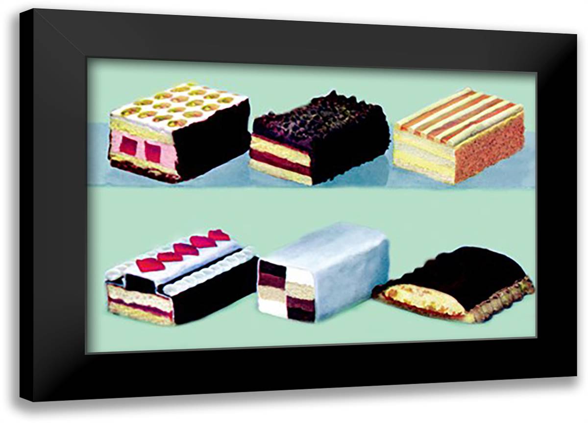 Choice Dessert Slices #1 22x16 Black Modern Wood Framed Art Print Poster