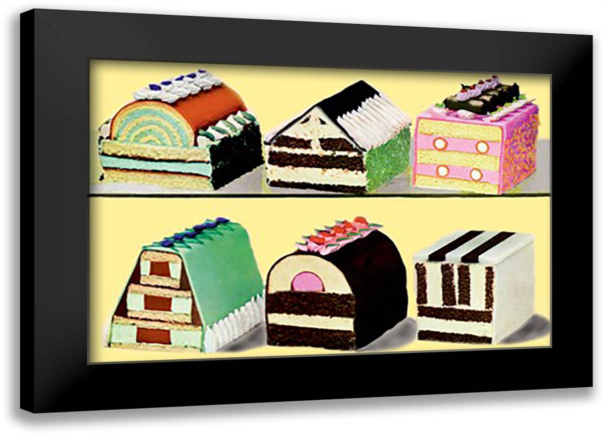 Choice Dessert Slices #2 22x16 Black Modern Wood Framed Art Print Poster