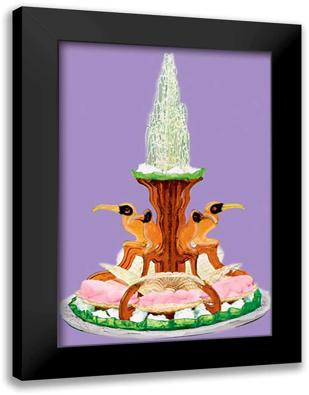 Caramel Crest 16x22 Black Modern Wood Framed Art Print Poster