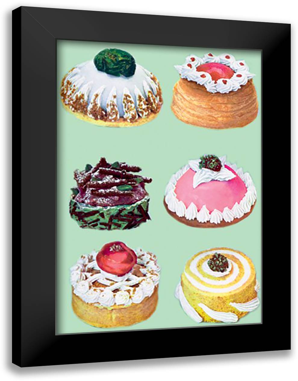 Baked and Frozen Ice Cream Specialties 16x22 Black Modern Wood Framed Art Print Poster