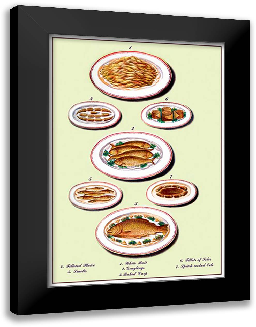 Seafood 16x22 Black Modern Wood Framed Art Print Poster by Krowheim
