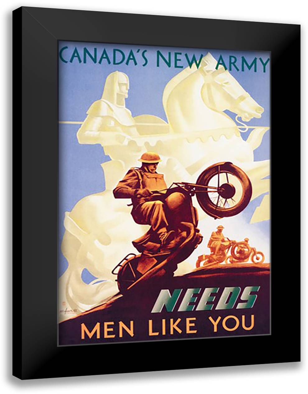 Canada's New Army: Men Like You 16x22 Black Modern Wood Framed Art Print Poster by Gagnon, M.