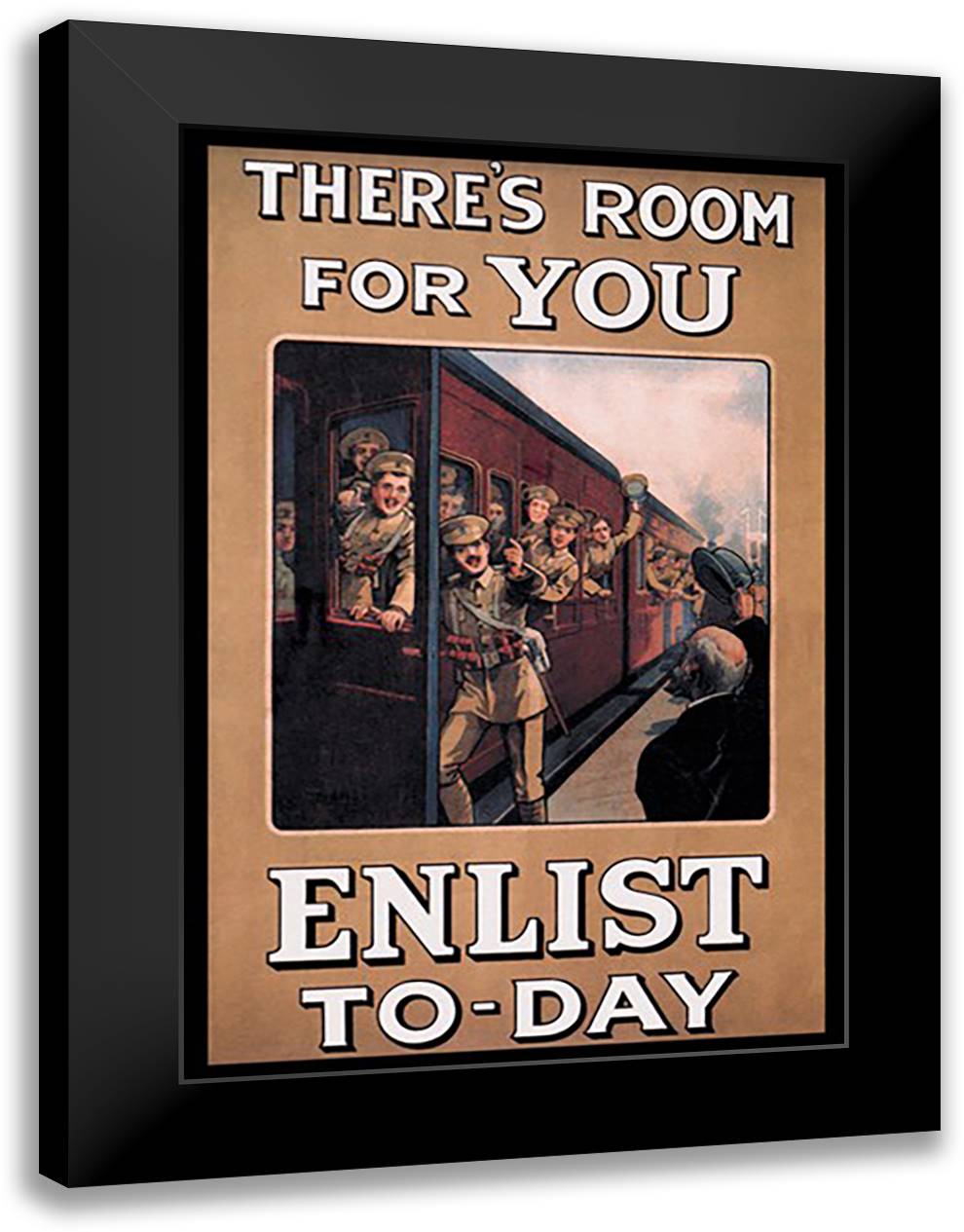 There's Room for You: Enlist Today 16x22 Black Modern Wood Framed Art Print Poster by Fry, W.A.