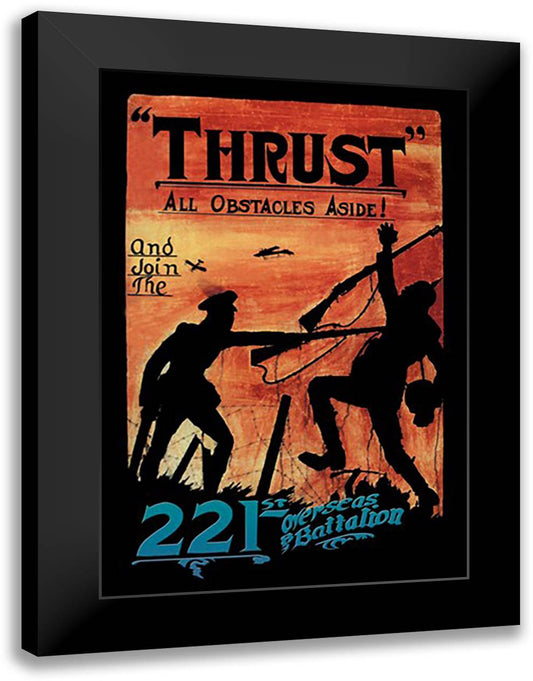 Thrust All Obstacles Aside! 16x22 Black Modern Wood Framed Art Print Poster