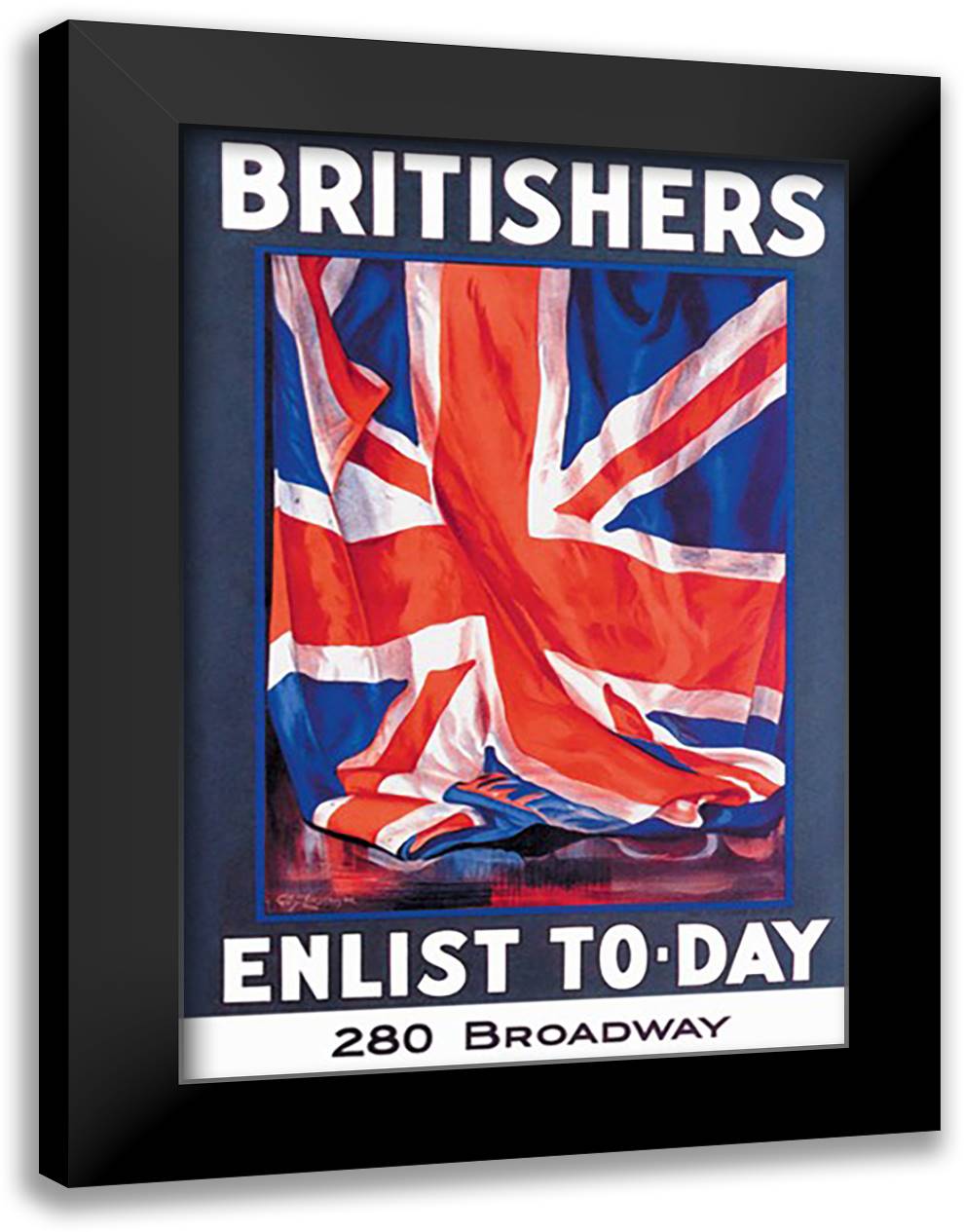 Britishers: Enlist To-Day 16x22 Black Modern Wood Framed Art Print Poster by Le Querrec, Guy