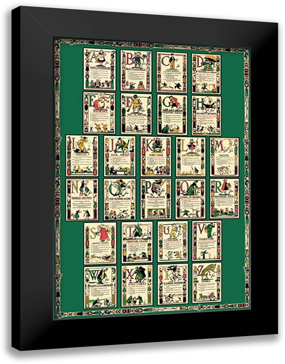 Alphabet Composite Sheet 16x22 Black Modern Wood Framed Art Print Poster by Sarge, Tony