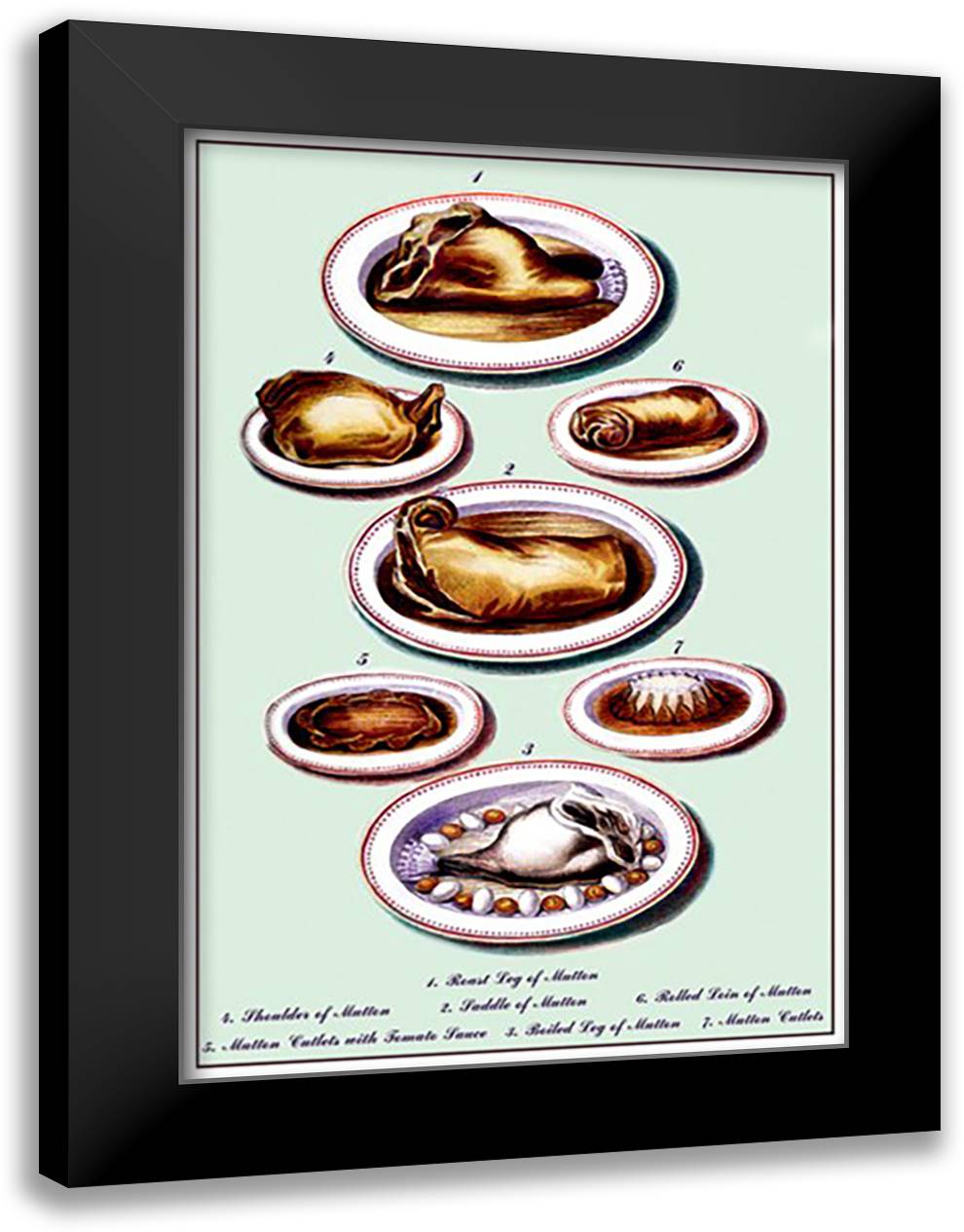 Mutton 16x22 Black Modern Wood Framed Art Print Poster by Krowheim