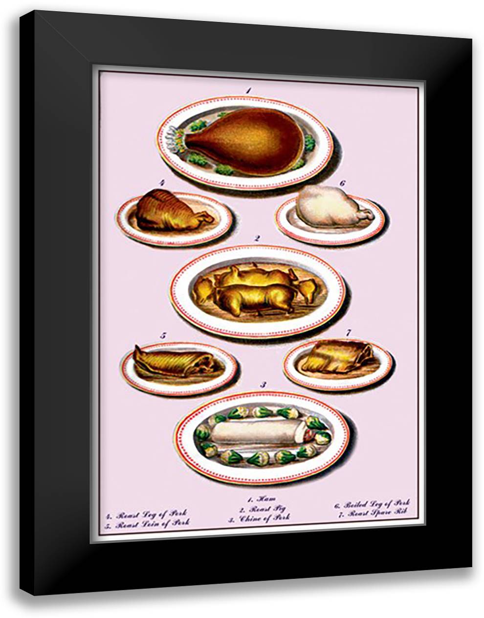 Pork 16x22 Black Modern Wood Framed Art Print Poster by Krowheim
