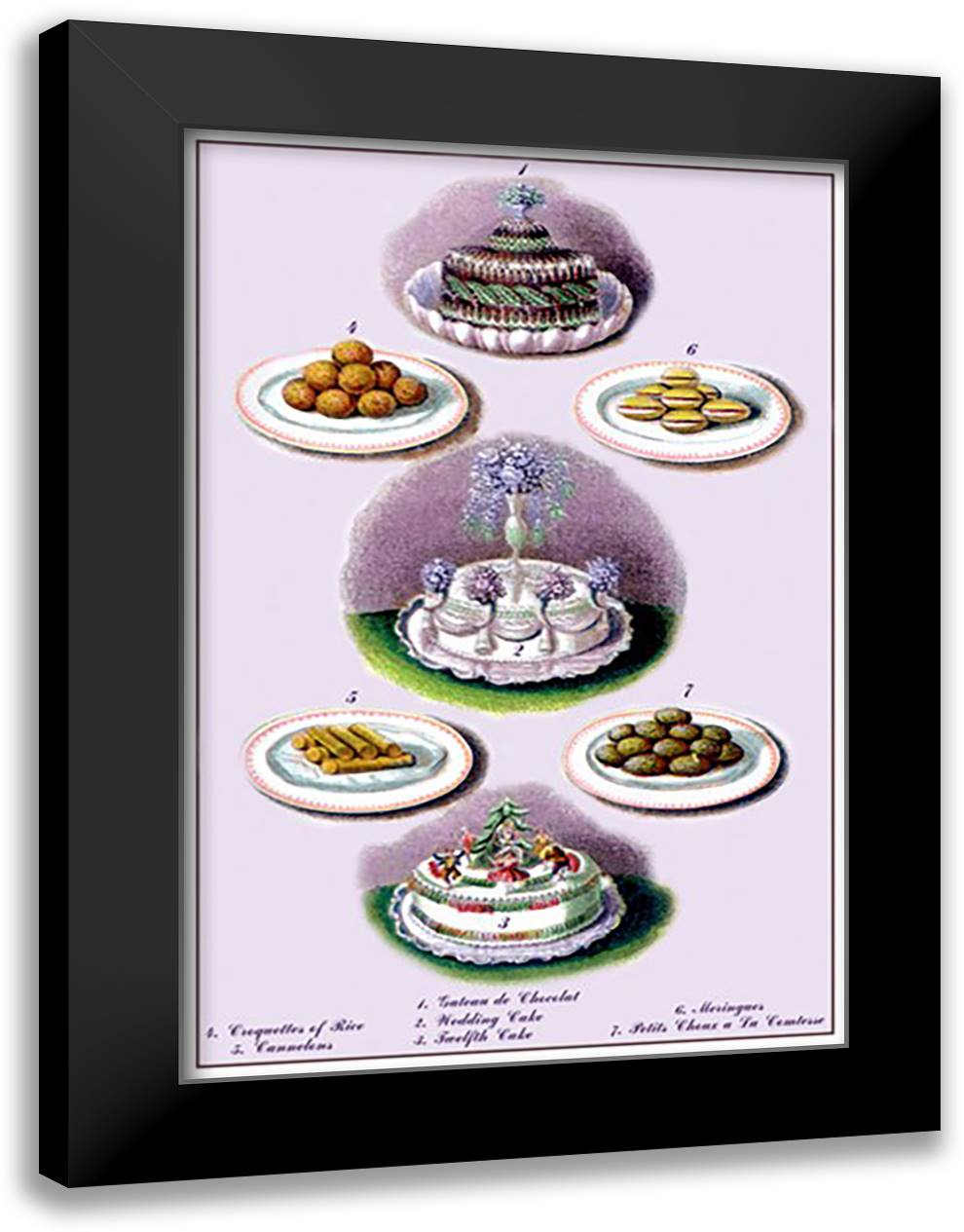 Cakes and Chocolate 16x22 Black Modern Wood Framed Art Print Poster by Krowheim