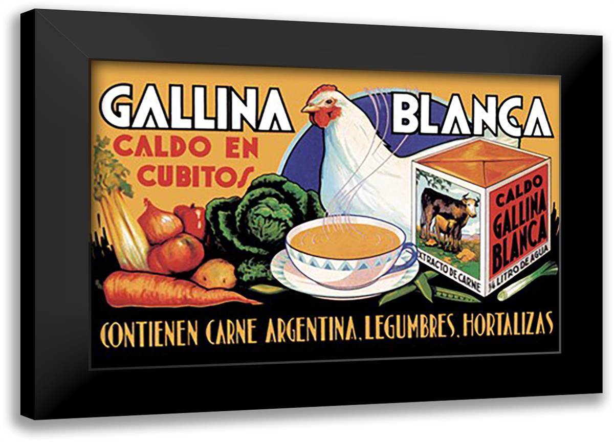 Gallina Blanca 22x16 Black Modern Wood Framed Art Print Poster