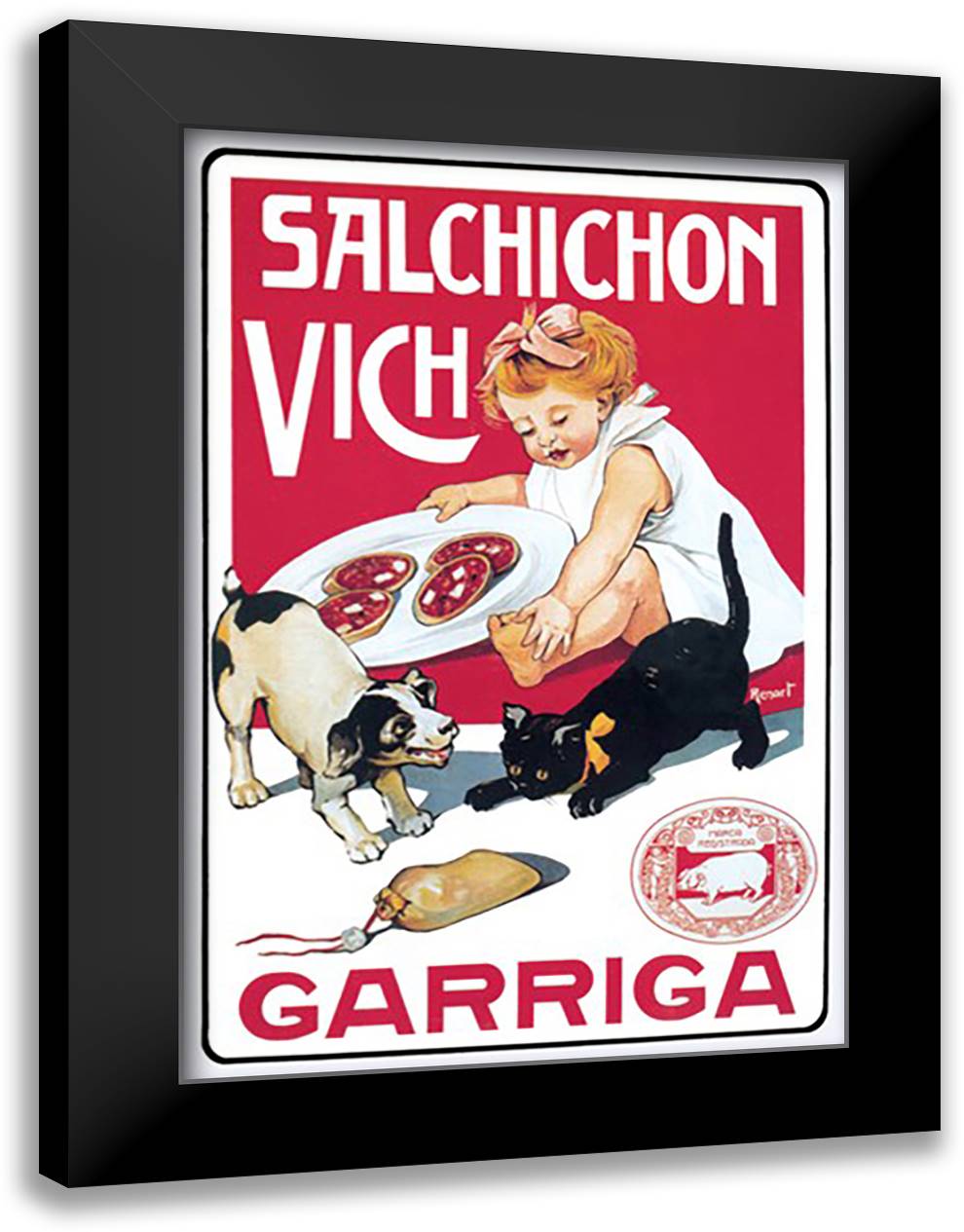 Salchichnon Vich - Garriga 16x22 Black Modern Wood Framed Art Print Poster