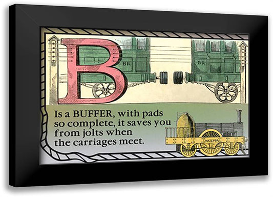 B is a Buffer 22x16 Black Modern Wood Framed Art Print Poster