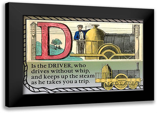 D is the Driver 22x16 Black Modern Wood Framed Art Print Poster