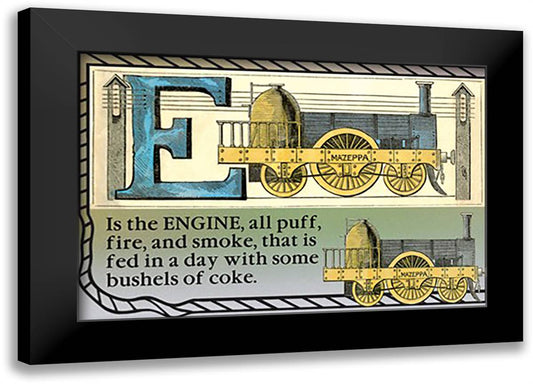 E is the Engine 22x16 Black Modern Wood Framed Art Print Poster